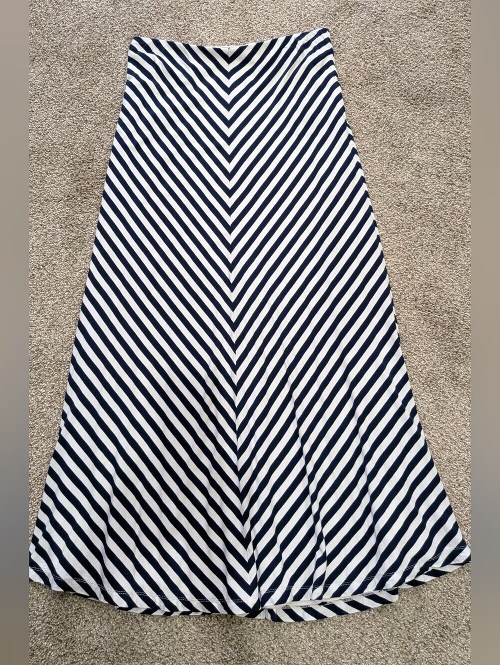 Market & Spruce Navy and White Chevron Maxi Skirt